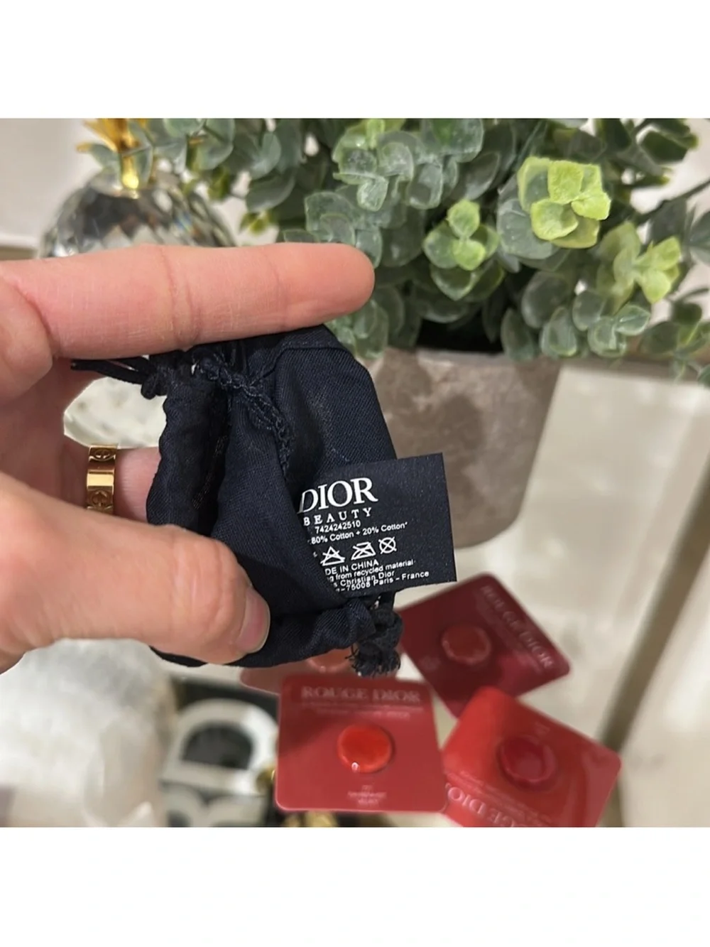 Dior Pouch and Dior Rouge Mini Lip Swatches